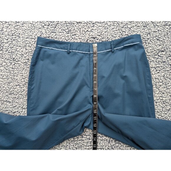 VTG Banana Republic Straight Leg Dress Pants Size 10 Mid Rise Stretch 90s Blue - Picture 8 of 12